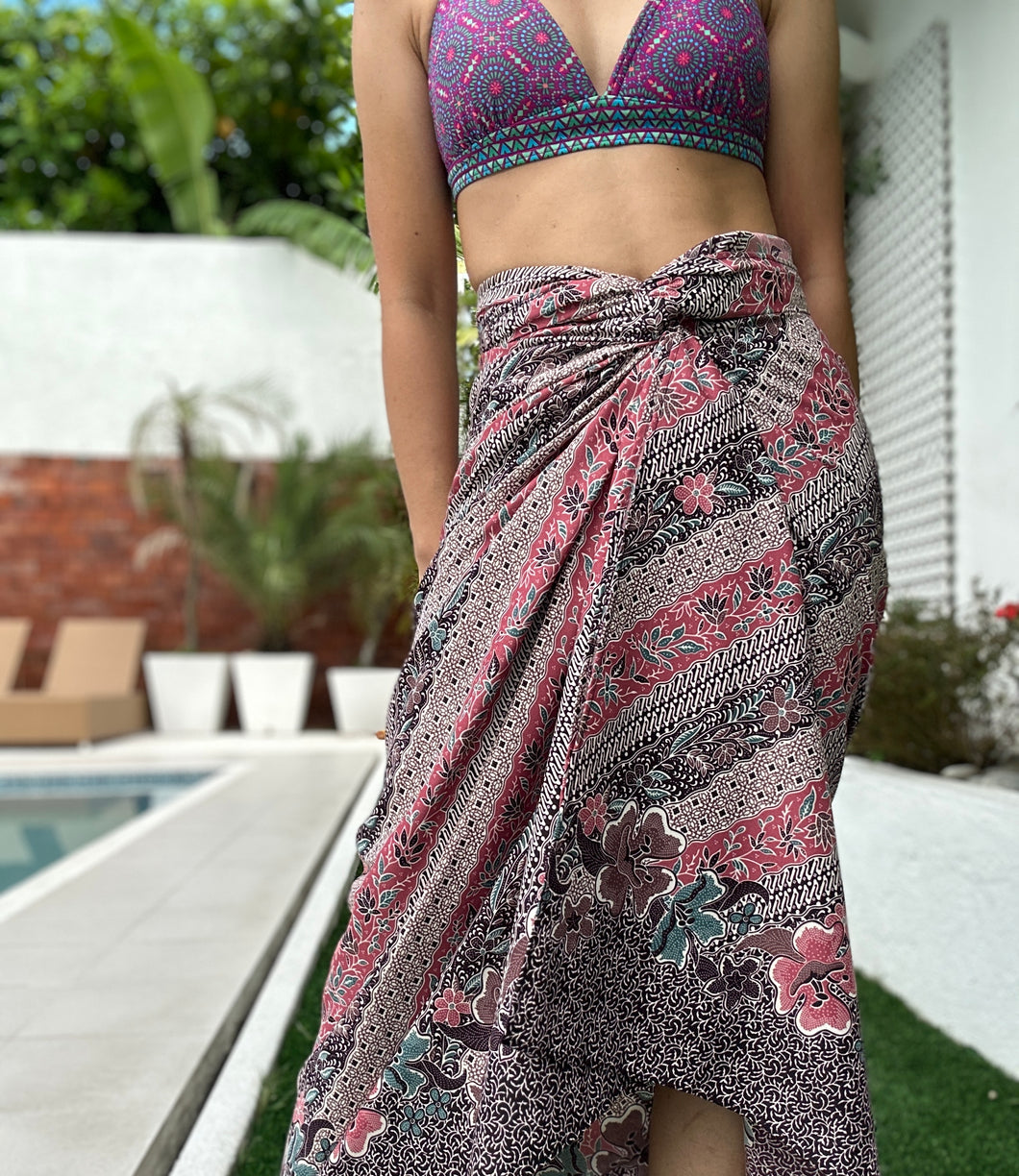 Sarong pink wrap skirt