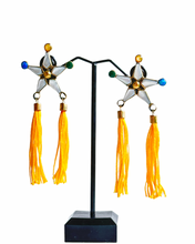 Load image into Gallery viewer, Parol earrings with yellow tassel