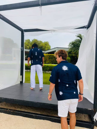 Anahaw polo in navy blue