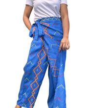 Load image into Gallery viewer, T’boli Garterized wrap pants blue 01