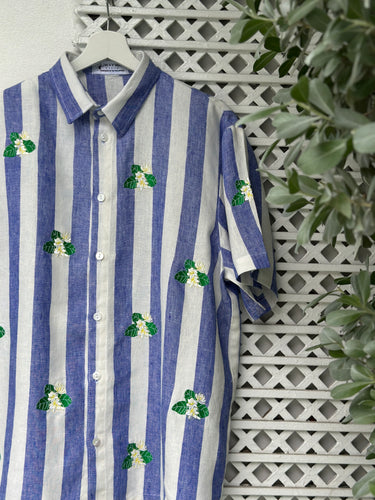 Sampaguita polo in stripe