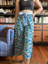 Load image into Gallery viewer, Bulaklak blue wrapped around pants XS-M