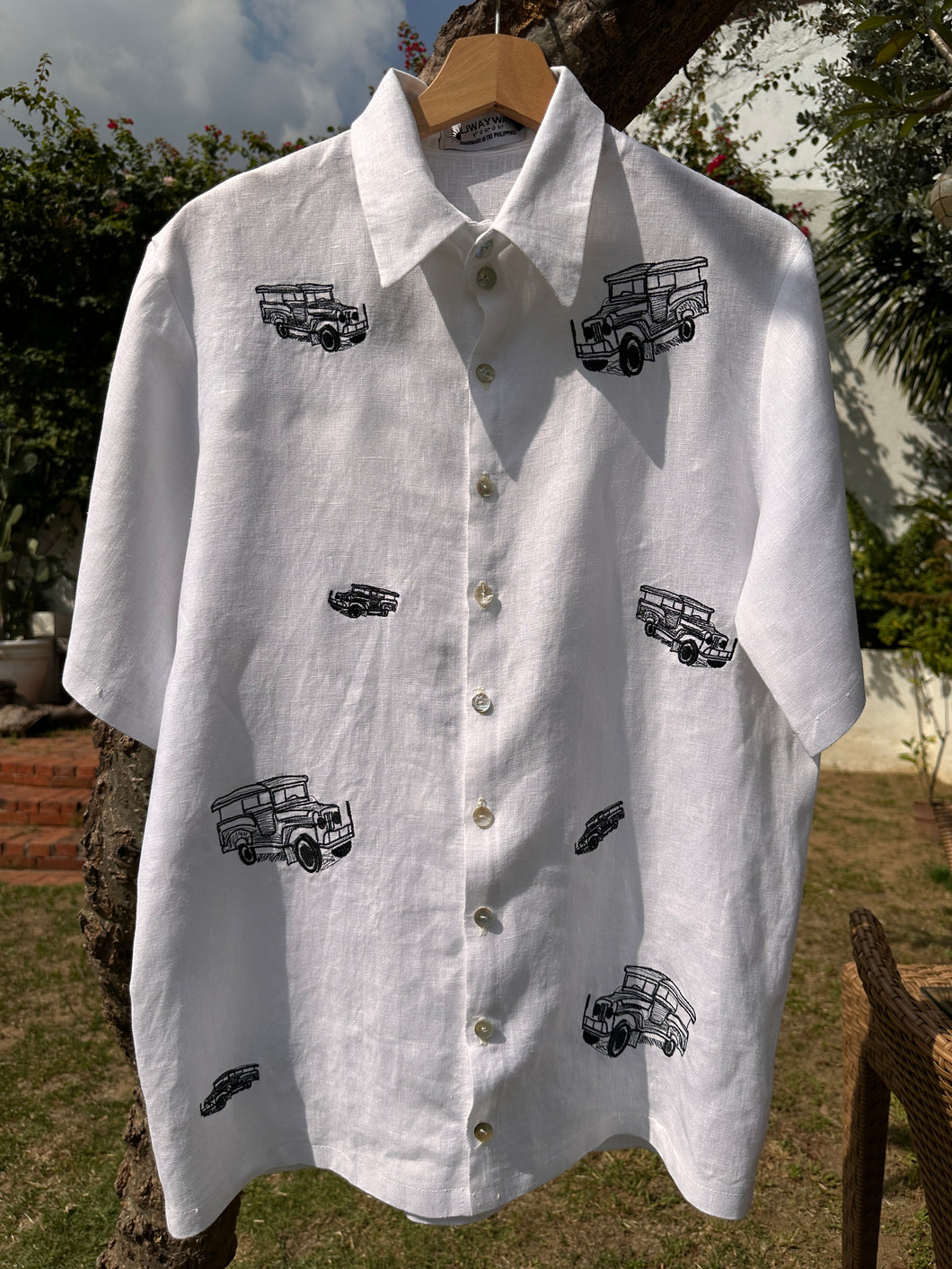 Jeepney polo in white