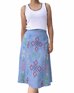 Denim linen  South cotabato skirt Size S