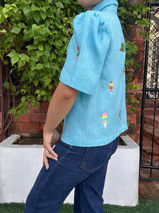 Halo-halong embroidery top