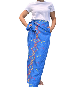 T’boli Garterized wrap pants blue 01 main image 1
