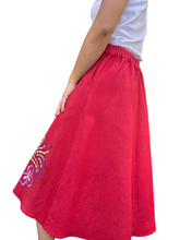 Charger l'image dans la galerie, Peacock skirt red Size L 01