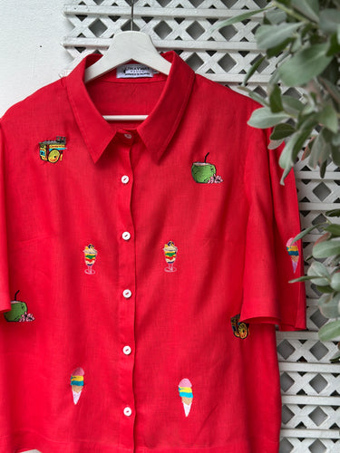 Matamis top in cherry red