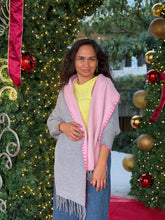 Load image into Gallery viewer, Abra shawl grey pink