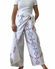 Load image into Gallery viewer, T’boli Garterized wrap pants white