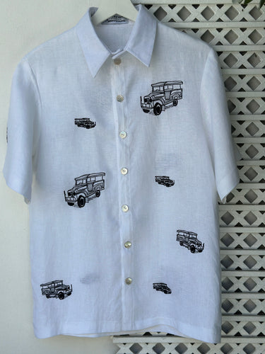 Jeepney polo in white