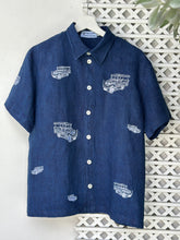 Load image into Gallery viewer, Jeepney polo navy blue denim linen