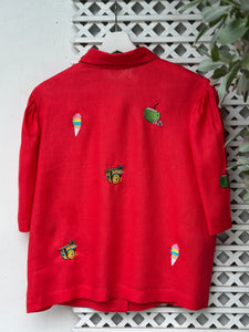 Matamis top in cherry red