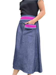 Armie skirt with kalinga in fuchsia