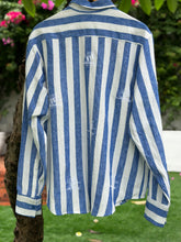 Charger l'image dans la galerie, Vinta stripe blue long sleeves polo