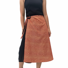Load image into Gallery viewer, Binakol orange wrap skirt