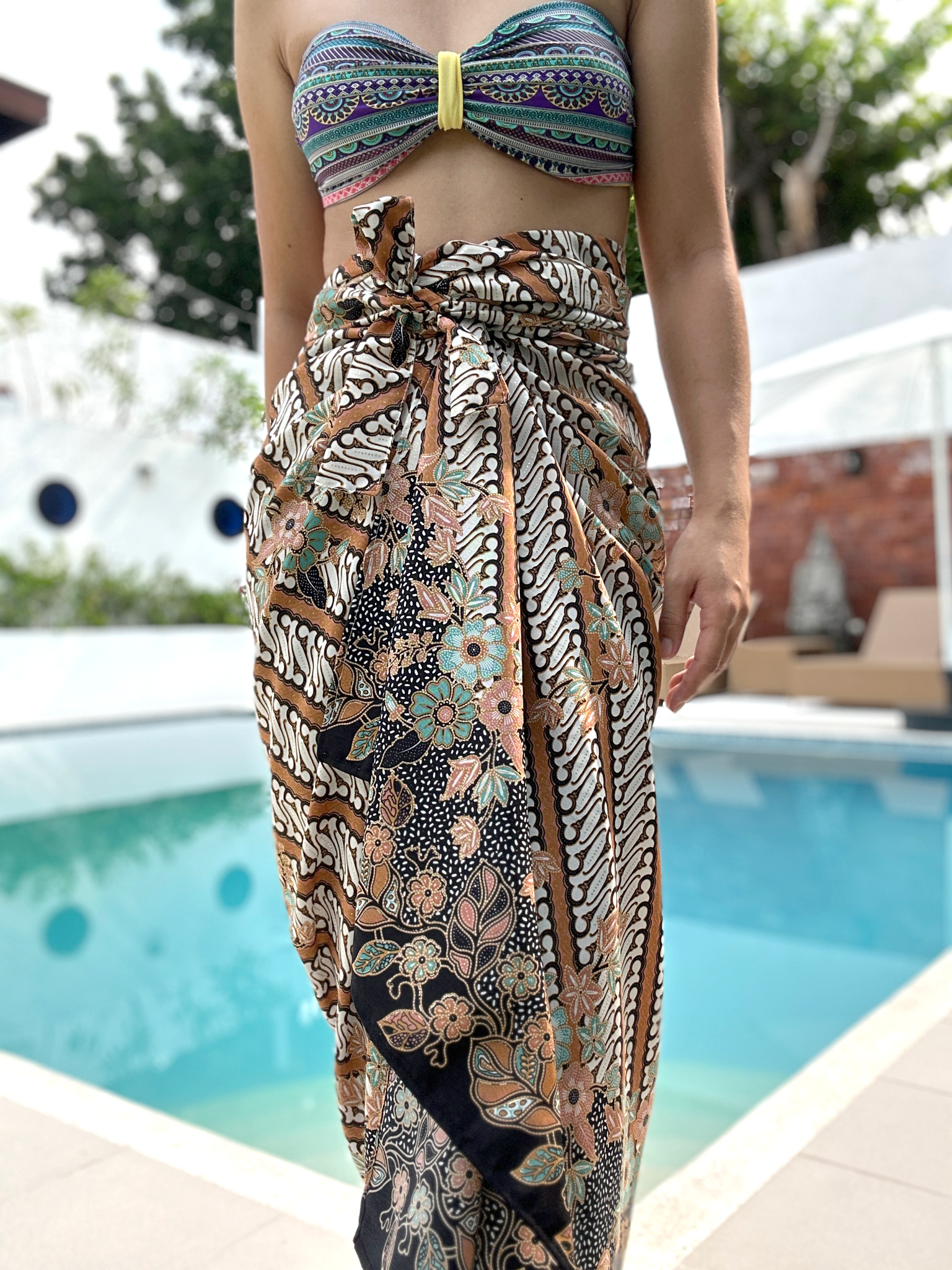 Sarong brown wrap skirt Liwayway.ph