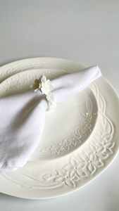 Sampaguita plates in white