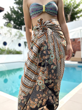 Load image into Gallery viewer, Sarong brown wrap skirt