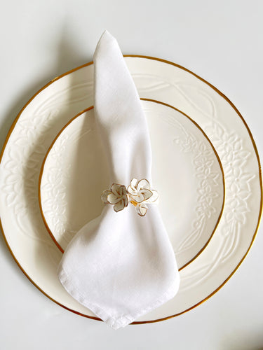 Sampaguita plates in white with gold