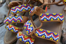 Load image into Gallery viewer, Beaded Sandals with colorful beads