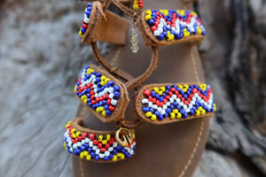 Beaded Sandals with colorful beads
