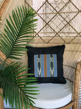 Load image into Gallery viewer, Malo, black and blue textile pillow