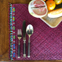 Load image into Gallery viewer, Set of 6 red placemats with beads