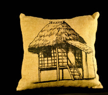 Load image into Gallery viewer, Bahay Kubo jute pillowcase