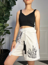Load image into Gallery viewer, Coral in white wrapped around shorts XS-M