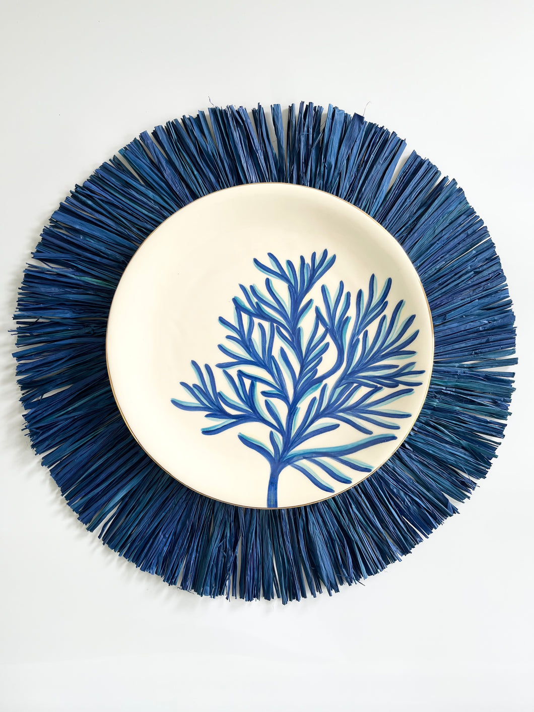 Blue coral dinner plates