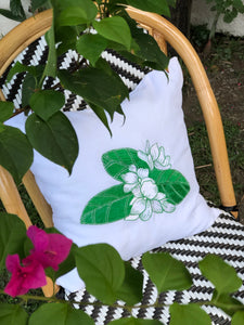 Sampaguita  embroidered pillowcase in white