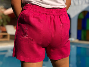 Fuchsia pink coral shorts