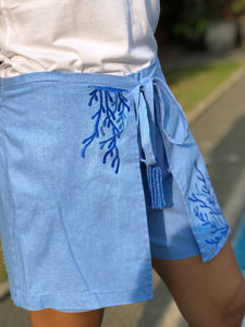 Blue coral shorts