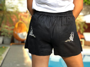 Black coral shorts