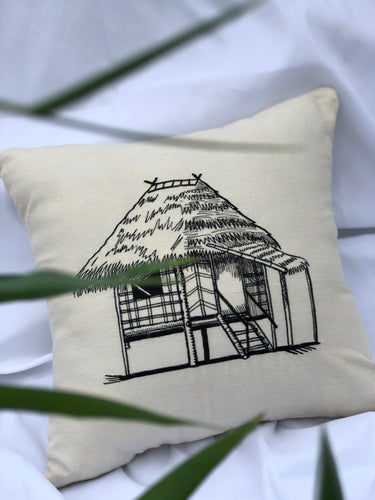 Bahay kubo embroidered pillowcase in creme
