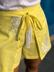 Yellow coral shorts