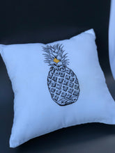 Load image into Gallery viewer, Pineapple embroidered pillowcase in white