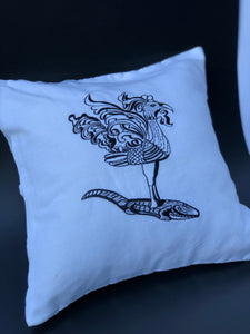 Sarimanok embroidered pillowcase in white